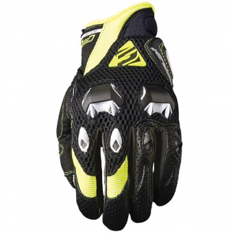 Motorradhandschuhe Five Stunt Evo Airflow Black Yellow Fluo