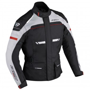 Motorradjacke Ixon Fjord Schwarz Grau Rot
