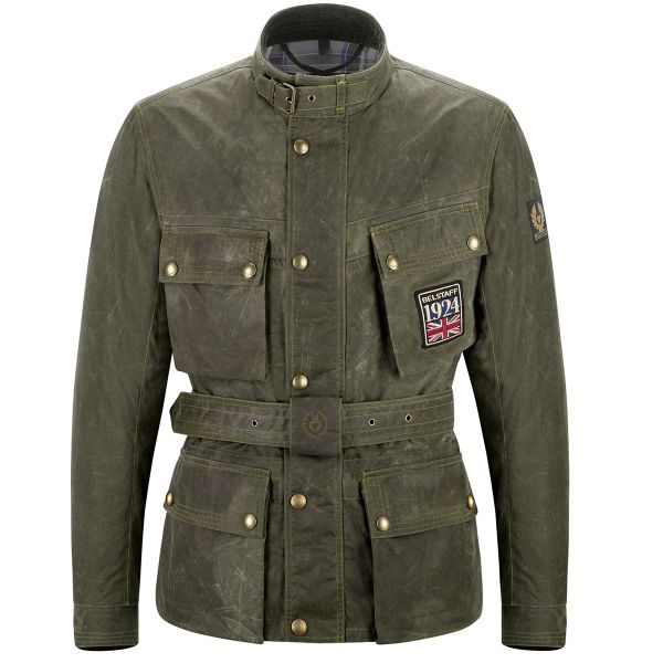Motorradjacke Belstaff Jubilee Trialmaster Soy British Green