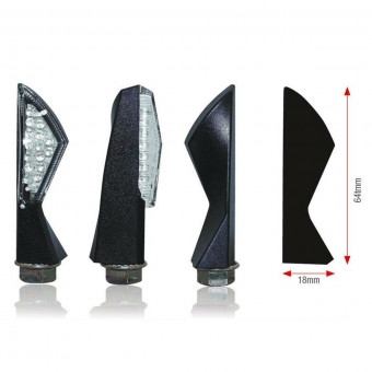 Motorrad & Roller Blinker Bihr Asym LED Schwarz