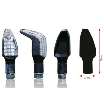 Motorrad & Roller Blinker Bihr Boomerang LED Schwarz