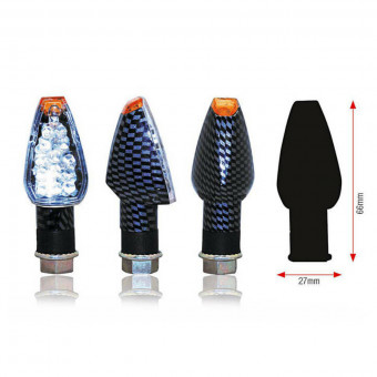 Motorrad & Roller Blinker Bihr Carbon-LED-Design Motorrad & Roller Blinker Bihr Carbon-LED-Design