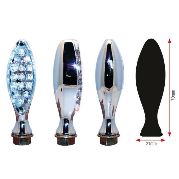 Motorrad & Roller Blinker Bihr Elipse LED Metall Chrom