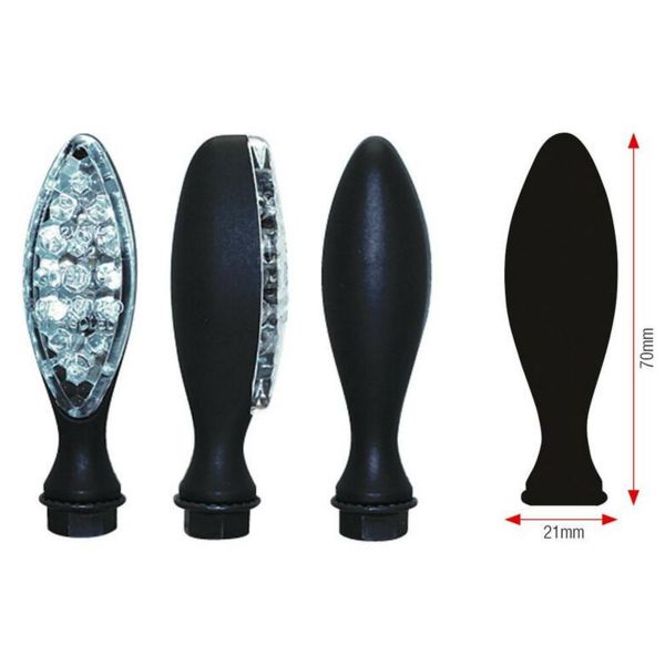 Motorrad & Roller Blinker Bihr Elipse LED Metall Schwarz
