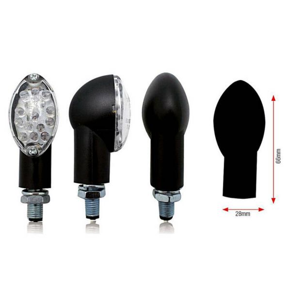 Motorrad & Roller Blinker Bihr Oval LED Schwarz