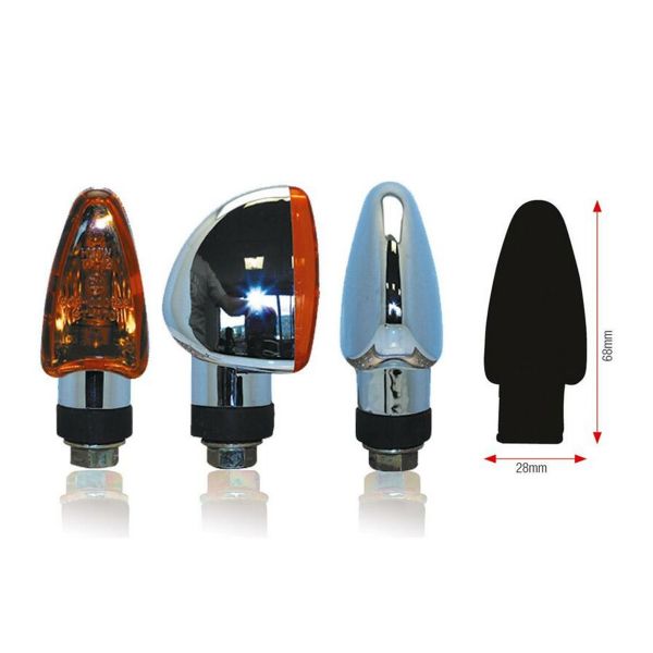 Motorrad & Roller Blinker Bihr Chrom-Dreieck