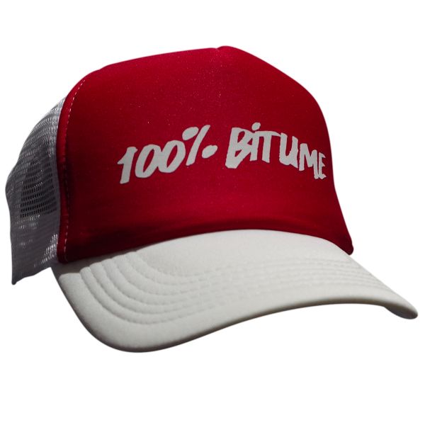 Motorrad Kappen 100% Bitume Cap Asphalt Red White