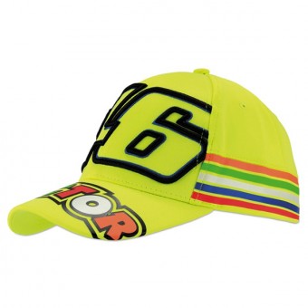 Motorrad Kappen VR 46 Cap Stripes VR46 Yellow Neon
