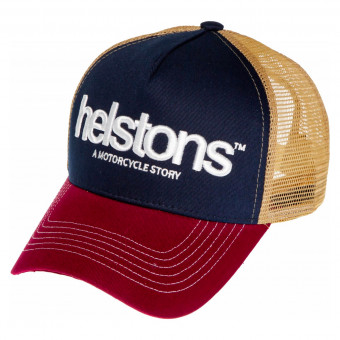 Motorrad Kappen Helstons Logo Burgundy Blue Beige