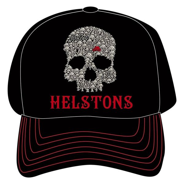 Motorrad Kappen Helstons Skull Riders Black Black Red