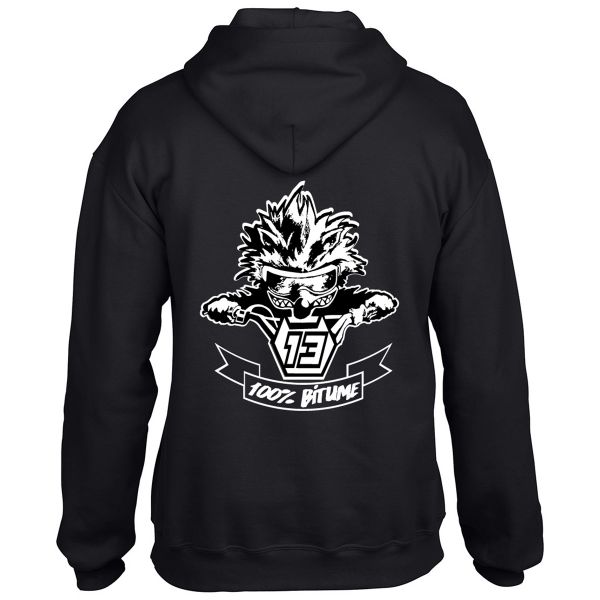 Motorrad Pullover 100% Bitume Hoodie Asphalt Black