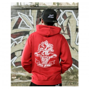 Motorrad Pullover 100% Bitume Hoodie Asphalt Red