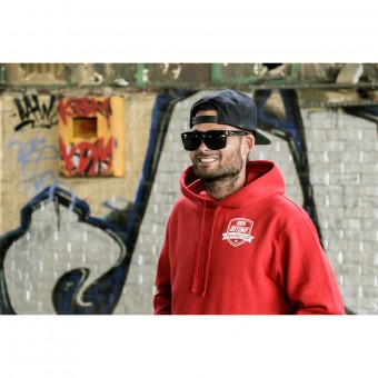 100% Bitume Hoodie Asphalt Red