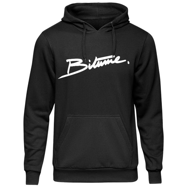 Motorrad Pullover 100% Bitume Hoodie Signature Big Black