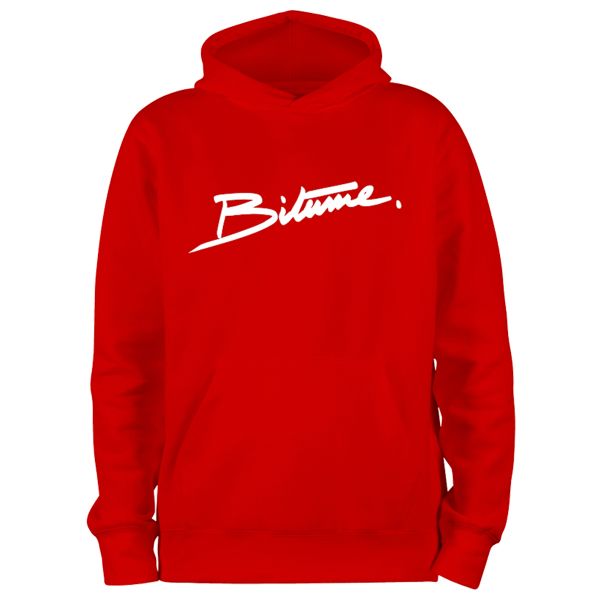 Motorrad Pullover 100% Bitume Hoodie Signature Big Red