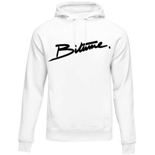Motorrad Pullover 100% Bitume Hoodie Signature Big White