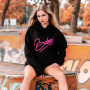 Motorrad Pullover 100% Bitume Art Letter Black Neon Pink Hoodie