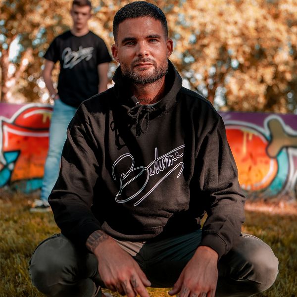 Motorrad Pullover 100% Bitume Art Letter Black White Hoodie