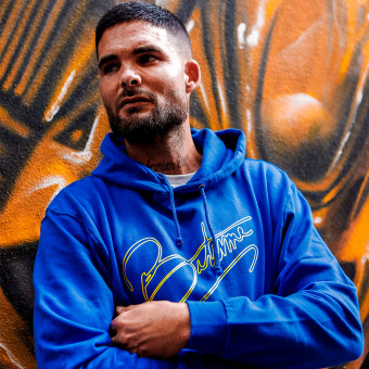 Motorrad Pullover 100% Bitume Art Letter Blue Neon Yellow Hoodie