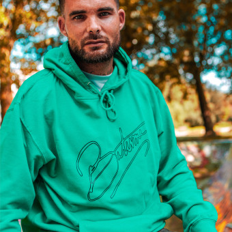 Motorrad Pullover 100% Bitume Art Letter Mint Black Hoodie