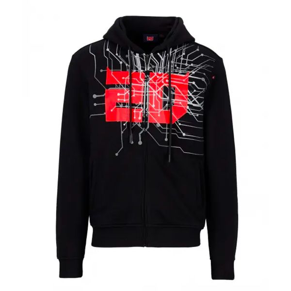 Motorrad Pullover FABIO QUARTARARO Zipped Hoodie Cyber 20 Black
