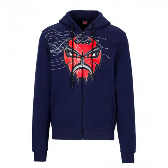 Motorrad Pullover FABIO QUARTARARO Zipped Hoodie Diablo Blue