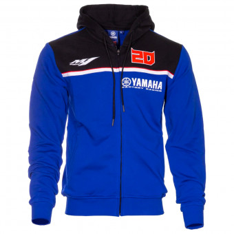 Motorrad Pullover FABIO QUARTARARO Zipped Hoodie Yamaha Blue