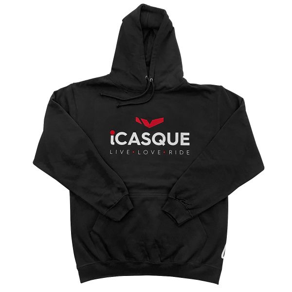 Motorrad Pullover iCasque iCasque Hoodie Live Love Ride Black