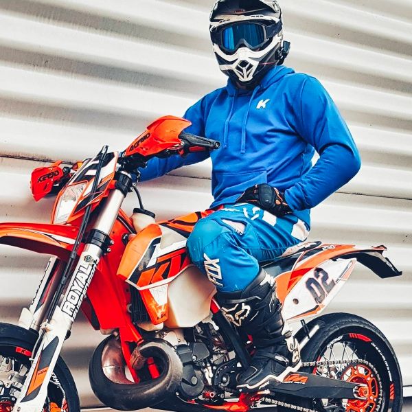 Kikaninac Sweat Hoodie Supermot Skull Blue