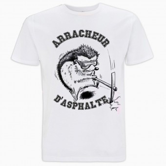 Motorrad T-Shirts  100% Bitume Arracheur d'Asphalte Blanc Motorrad T-Shirts  100% Bitume Arracheur d'Asphalte Blanc