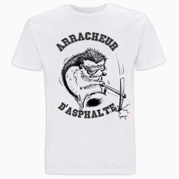 Motorrad T-Shirts  100% Bitume Arracheur d'Asphalte Blanc