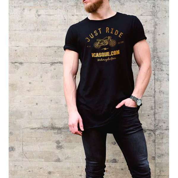 Motorrad T-Shirts  iCasque Just Ride Black Motorrad T-Shirts  iCasque Just Ride Black