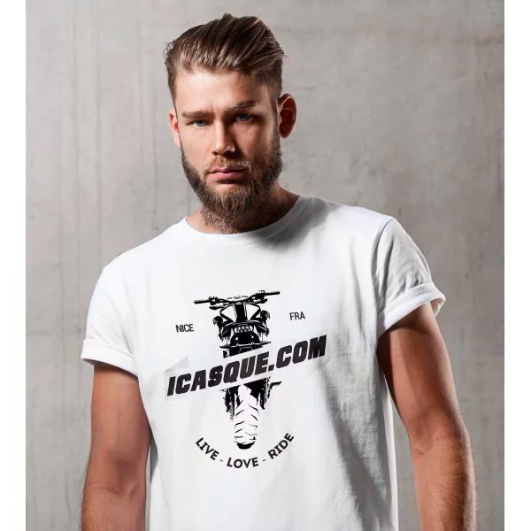 Motorrad T-Shirts  iCasque Live Love Ride White Motorrad T-Shirts  iCasque Live Love Ride White