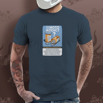 Motorrad T-Shirts  Gaaz Moto Addict (Blaugrau)