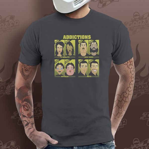Motorrad T-Shirts  Gaaz Addictions (Dunkelgrau)