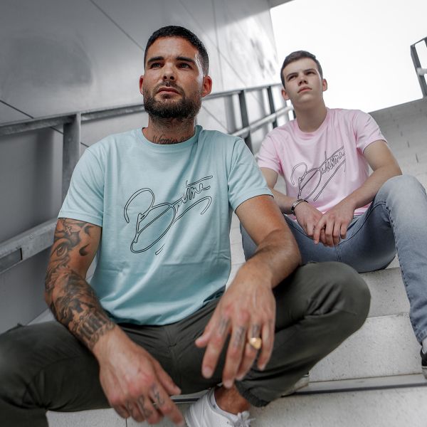 Motorrad T-Shirts  100% Bitume Art Letter Mint Black Tee