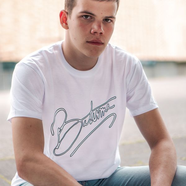 Motorrad T-Shirts  100% Bitume Art Letter White Black Tee