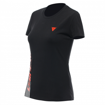 Motorrad T-Shirts  Dainese Logo Lady Black Fluo Red