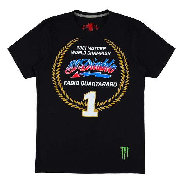 Motorrad T-Shirts  FABIO QUARTARARO FQ20 Champion 2021 Black