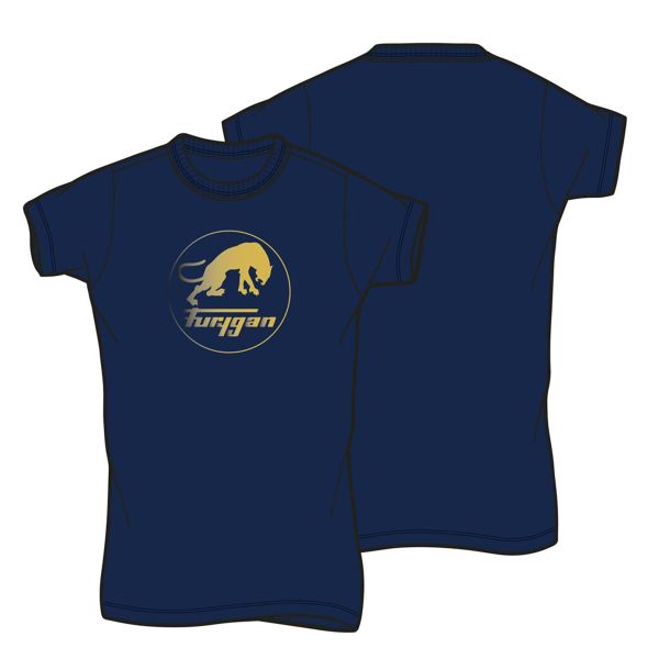 Motorrad T-Shirts  Furygan Corpo Lady Tee Shirt Logo Navy Gold Motorrad T-Shirts  Furygan Corpo Lady Tee Shirt Logo Navy Gold