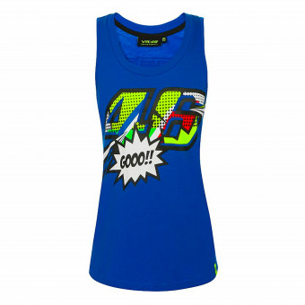 Motorrad T-Shirts  VR 46 Tank Top Woman Pop Art Turquoise