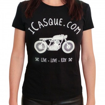 Motorrad T-Shirts  iCasque Vintage Tee iCasque Lady Black Motorrad T-Shirts  iCasque Vintage Tee iCasque Lady Black