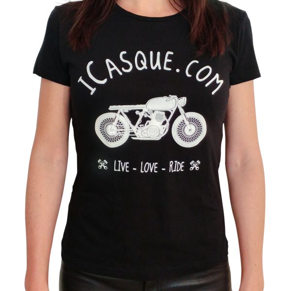 Motorrad T-Shirts  iCasque Vintage Tee iCasque Lady Black Motorrad T-Shirts  iCasque Vintage Tee iCasque Lady Black