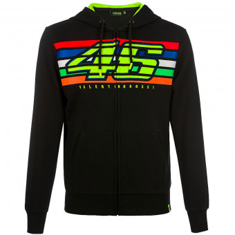 Motorrad Westen VR 46 Hoodie Stripes VR46 Black