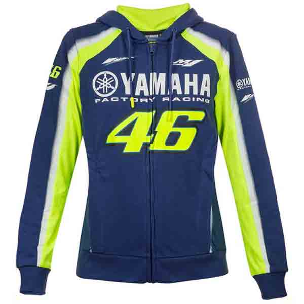 Motorrad Westen VR 46 Hoodie Zip Lady Racing Yamaha VR46 Blue