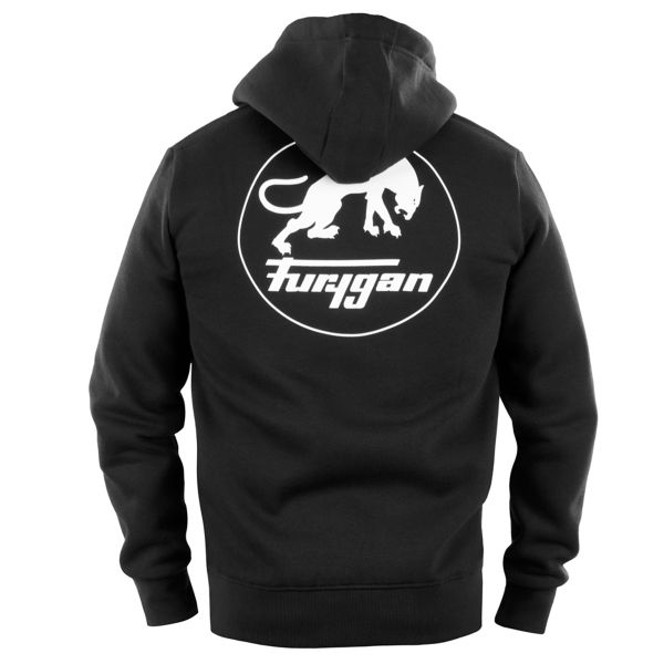 Furygan Corpo Zip Hoodie Black White